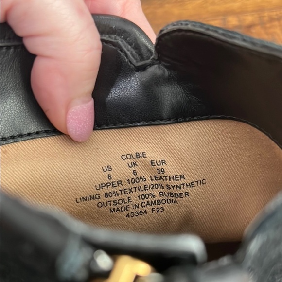 NWT Lauren Ralph Lauren Leather Black Colbie Ankle Boots   gold tone logo LRL 8 - Picture 6 of 16